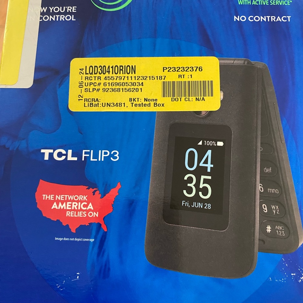TCL Flip 3 Phone with Black Finish